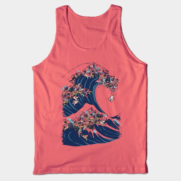 The Great Wave of French Bulldog Tank Top by huebucket